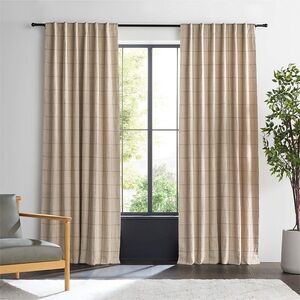Crate&Barrel Blackout Curtain Panel in Natural/Storm 52x96 in QTY 2